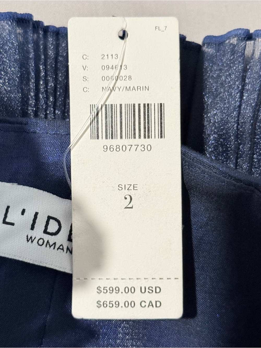 L'IDÉE Masquerade Deep Navy Pleated Strapless Maxi Dress XS NWT Read Description - Picture 11 of 16